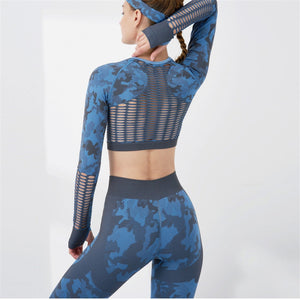 2PCS Camouflage Set Women Yoga Suit